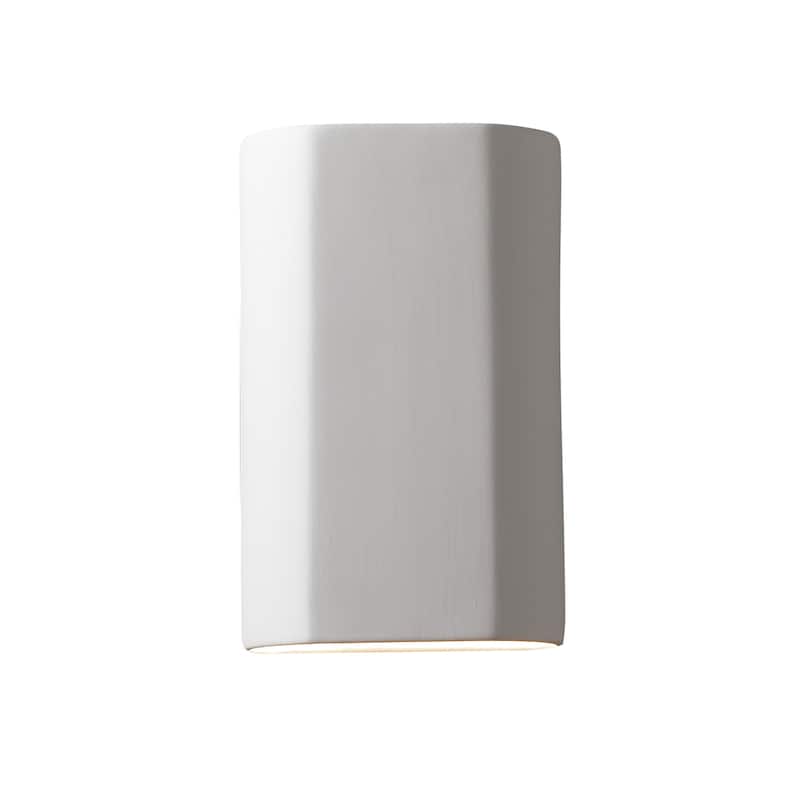 Justice Design Group Ambiance ADA Outdoor Ceramic Flat Cylinder Wall Sconce with Open Top & Bottom