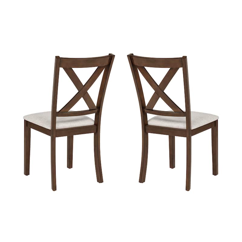 Warren X-Back Wooden and Upholstered Dining Chair (Set of 2)