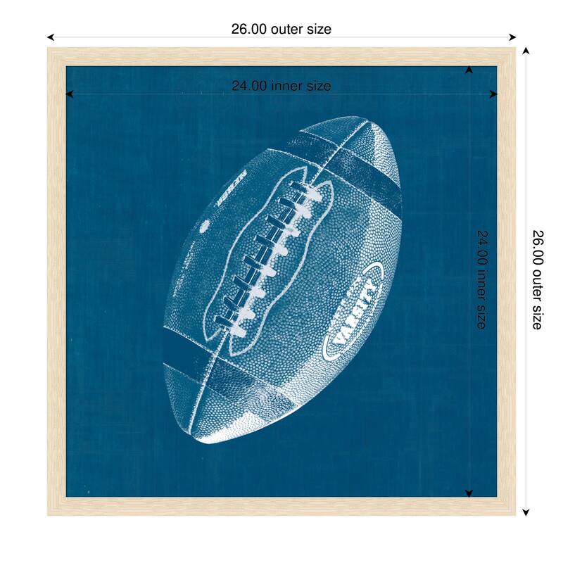 Amanti Art Framed Fabric Pinboard Ball Four Blueprint III by Wild Apple Portfolio Printed Bulletin Board - Board Size 24 x 24