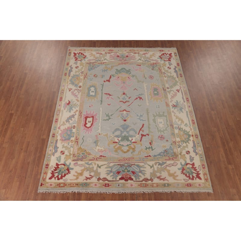 Oushak Area Rug Handmade Oriental Wool Carpet - 8'0"x 10'1"