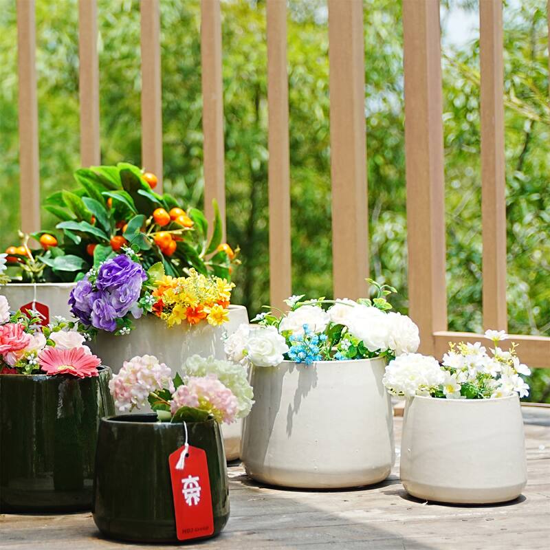 Modern Ceramic Flowerpot (Set of 4)
