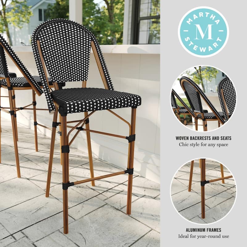 Martha Stewart All-Weather Stackable Patio Bistro Bar Stool - 18.5"W x 23.25"D x 45.75"H