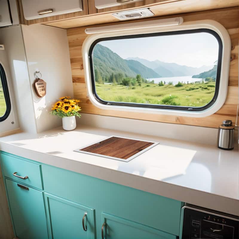 Black/SILVER/WHITE RV Sink with faucet and a foldable tap inside