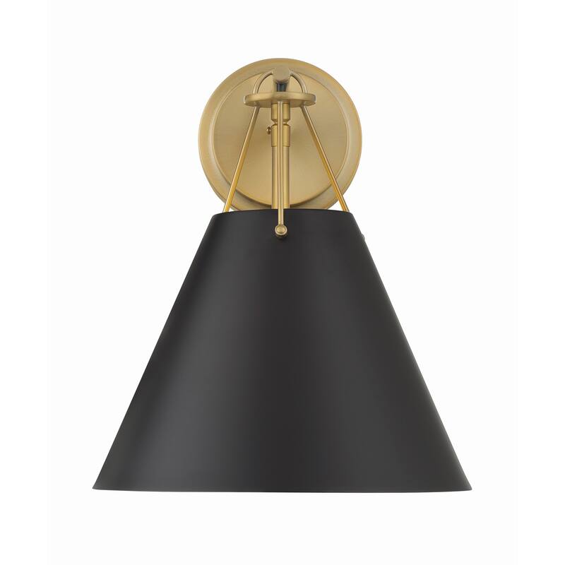 Xavier 1 Light Vibrant Gold Sconce - 10"W x 12.5"H x 10.5"D