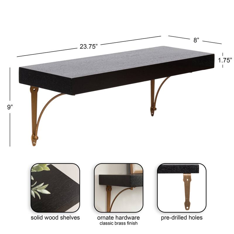 Kate and Laurel Hatley Floating Shelf Set