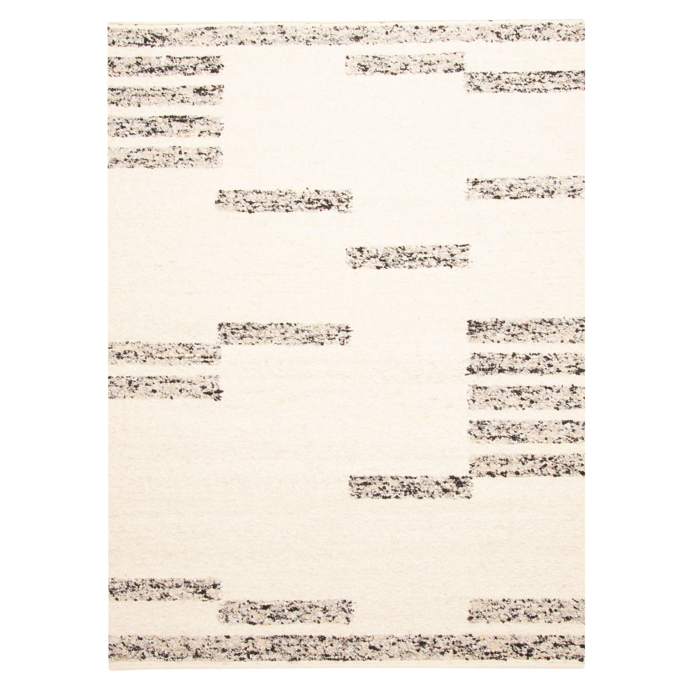 ECARPETGALLERY Braid weave Sienna Black Wool Rug - 5'7 x 7'2