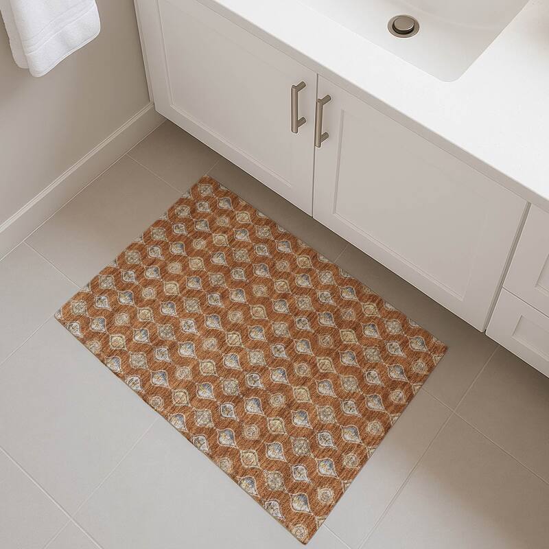 Machine Washable Indoor/ Outdoor Casual Greenwood Chantille Rug