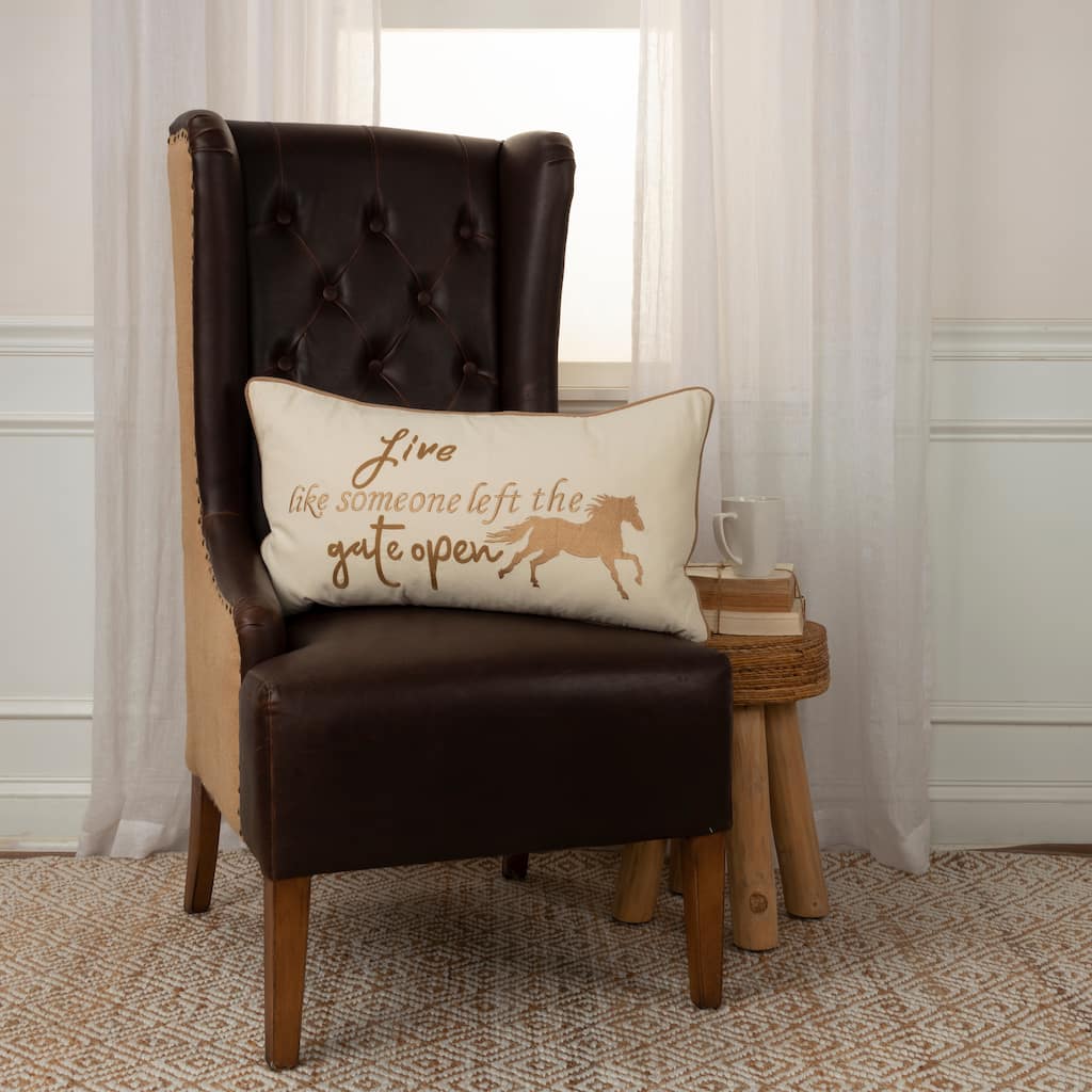 Rizzy Home Live Like Someone Left the Gate Open Throw Pillow Cover