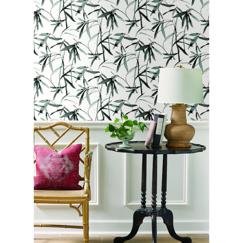 Menton Vinyl Bamboo Ink Wallpaper 27 in x 27 ft = 60.75 sq ft