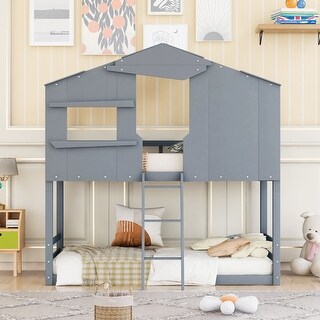 Twin Over Full Bunk Bed with Ladders and Two Storage Drawers - Bed Bath ...