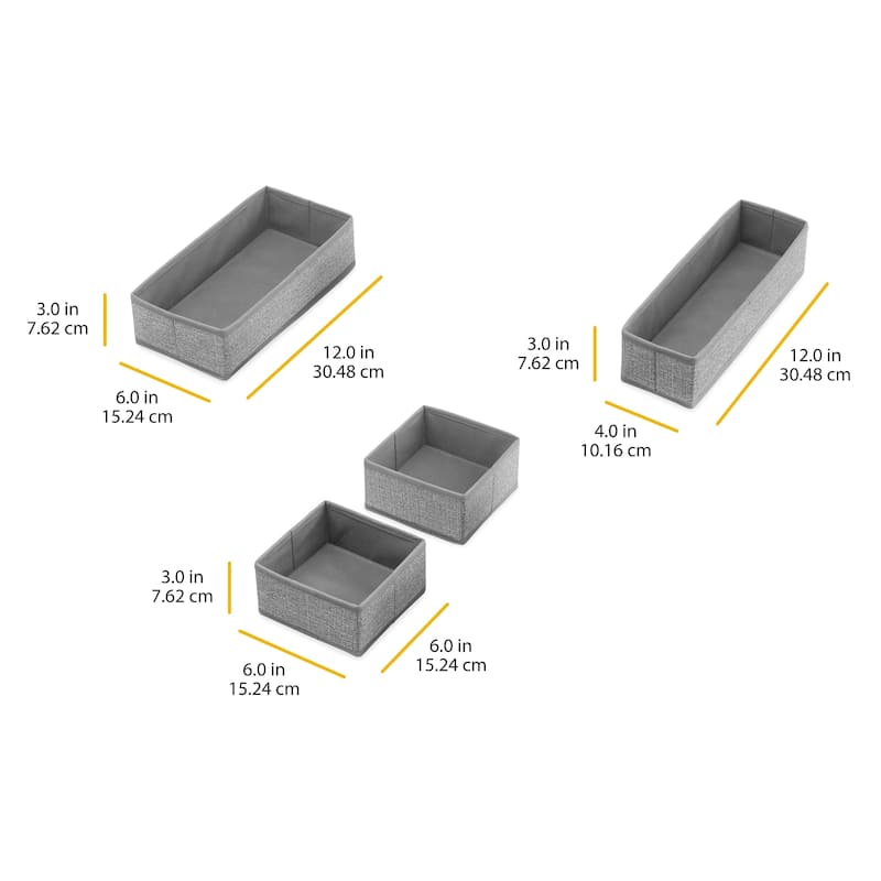 Whitmor Drawer Organizers - Gray - Set of 4