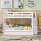 preview thumbnail 1 of 27, Full-Over-Full Bunk Bed with Storage Stairway & 3 Drawers, Soild Wood Bunk Bed Frame w/Full-Length Guardrail & Detachable Design White - Full