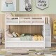preview thumbnail 1 of 15, Stairway Full-Over-Full Bunk Bed with Drawer, Storage and Guard Rail for Bedroom, White White