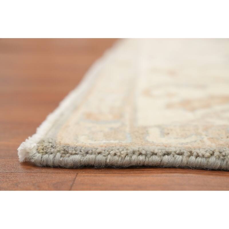 Hand Knotted Oriental 100% Wool Carpet Transitional All-Over Greys & Charcoal Oushak Area Rug - 11' 10'' X 9' 0''