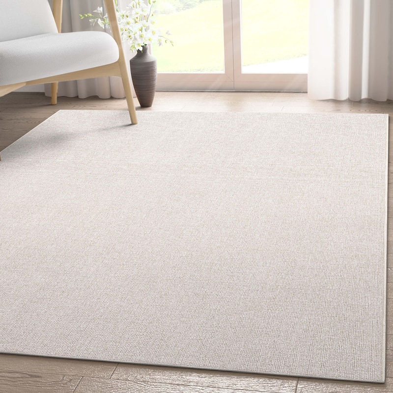 Well Woven Plain Solid Modern Flat-Weave Area Rug