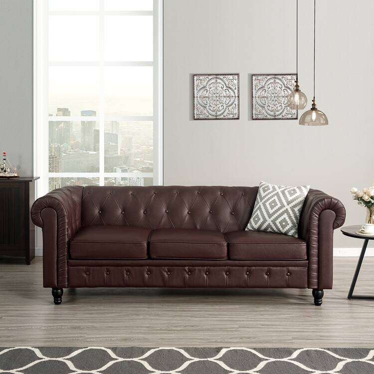 Elegance Chesterfield Sofa, Luxurious Comfort for Cozy Living Rooms, Mid-Century Modern couch, Elegance, 3-Seater Sofa