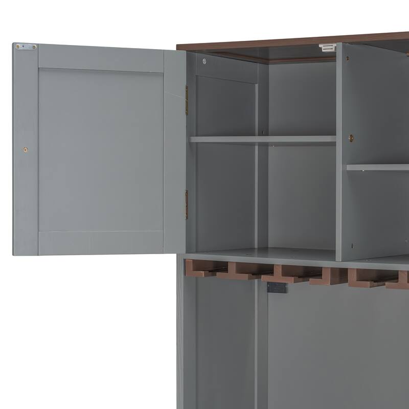 Roomfitters Queen Size Murphy Bed with Storage Cabinet, Wine Rack, and LED Lighting