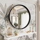 preview thumbnail 2 of 61, Round Tempered Glass and Metal Framed French Cleat Mounted Wall Bathroom / Vanity Mirror