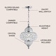preview thumbnail 2 of 13, Juliette 12" Crystal/Metal LED Chandelier Pendant, Chrome by JONATHAN Y
