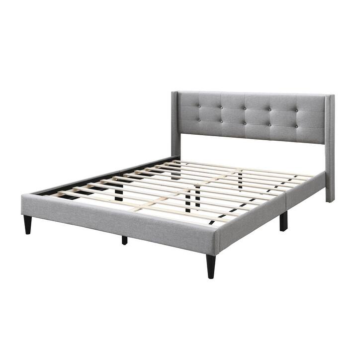 Mia Upholstered Button Tufted Wingback Bed