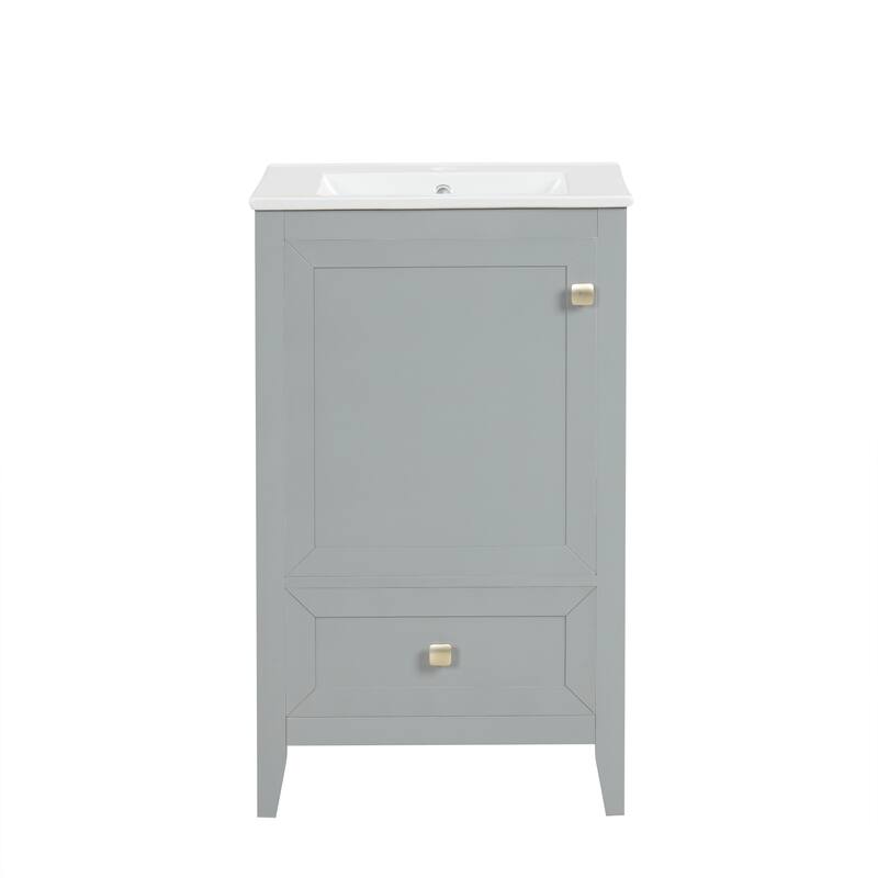 Bathroom Vanity w/ Sink, Soft Closing Cabinet Door, Door Rack & Drawer