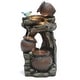 preview thumbnail 7 of 11, Rustic Pots on Tree Resin Outdoor Fountain with LED Lights