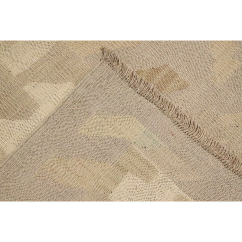 Hand Woven Oriental 100% Wool Carpet Southwestern Tribal Greys & Charcoal Kilim Area Rug - 12' 10'' X 9' 11''