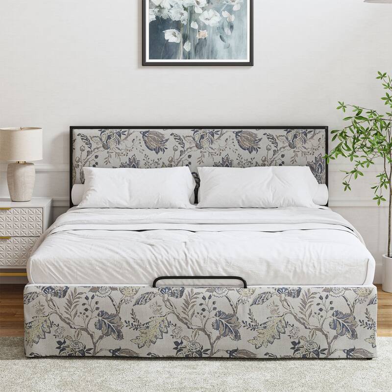Oliver Modern Washable Slipcover Bed Upholstered Metal by HULALA HOME