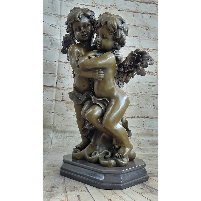 Hand Made Twin Brothers Puti Genuine Bronze Sculpture By Moreau Figurine