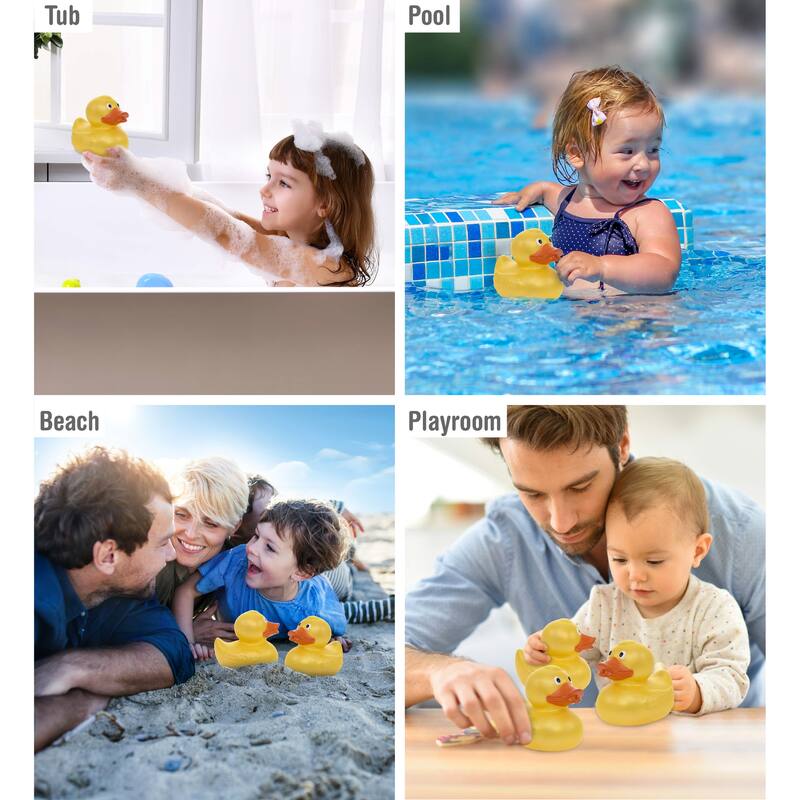 DolliBu Metallic Yellow Duck Bath Buddy Squirter For Toddlers - 2.7Lx2.2Wx2.3H inches