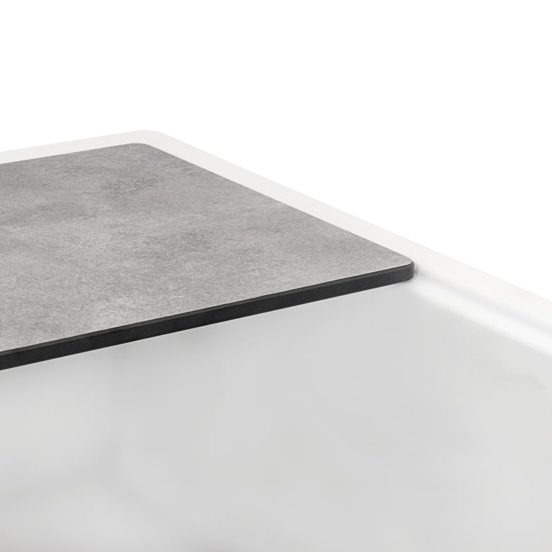 Ruvati 33-inch Granite Composite Workstation Drop-in Topmount Kitchen Sink Matte White - RVG1302WH - 33" X 22"