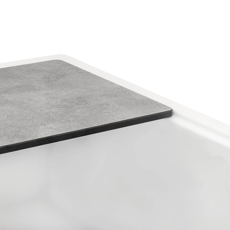 Ruvati 33-inch Granite Composite Workstation Undermount Kitchen Sink Single Bowl White - 33" x 18-1/2" - 33" x 18-1/2″