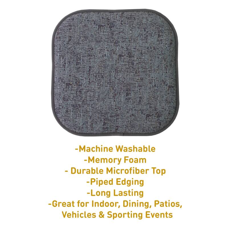 Sweet Home Collection Broadway Memory Foam Non Slip Back Chair Pad Cushion - 16"x16"