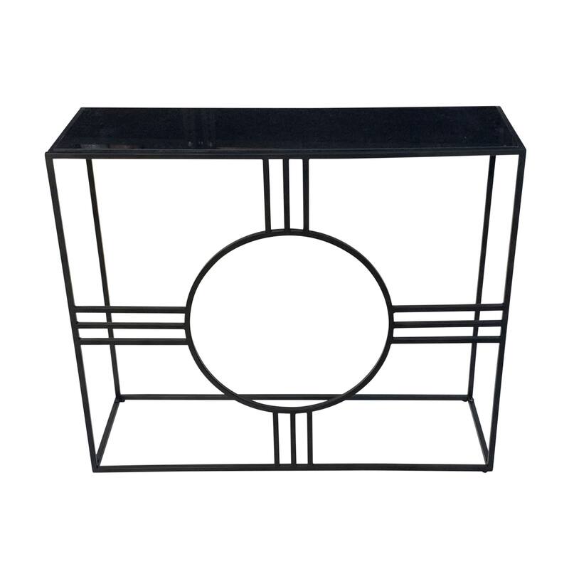Console Table with Marble Top - 36.5" - Black