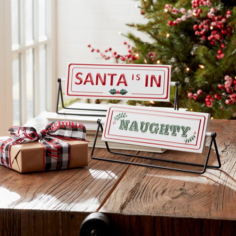 Reversable Santa Sign (Set of 2)