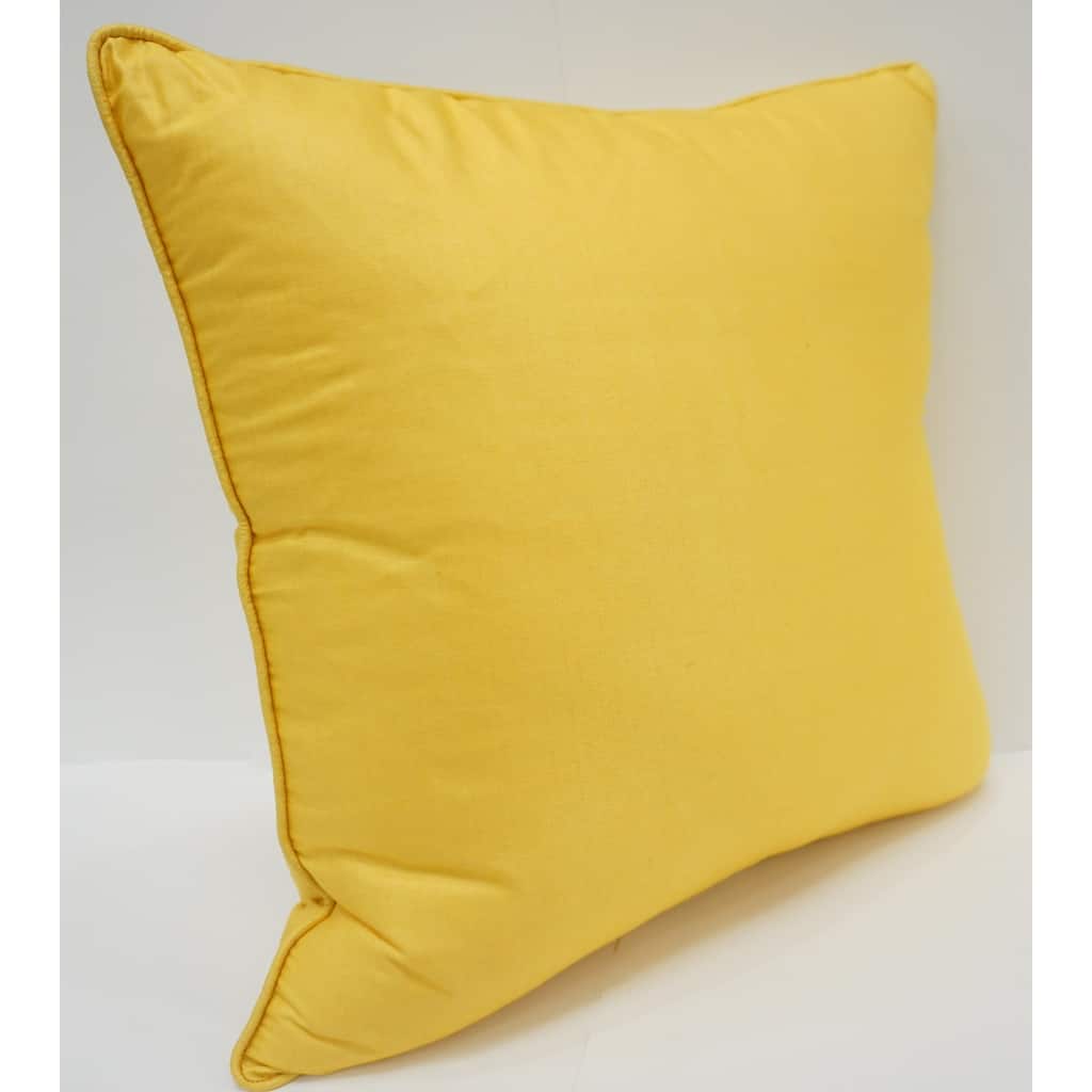 Home&Manor Premium Silk Throw Pillow 18" Yellow
