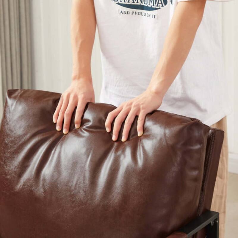 Homy Lin Living Room, Office or The Reception Area PVC Leather Accent arm Chair with Extra Thick Padded backrest