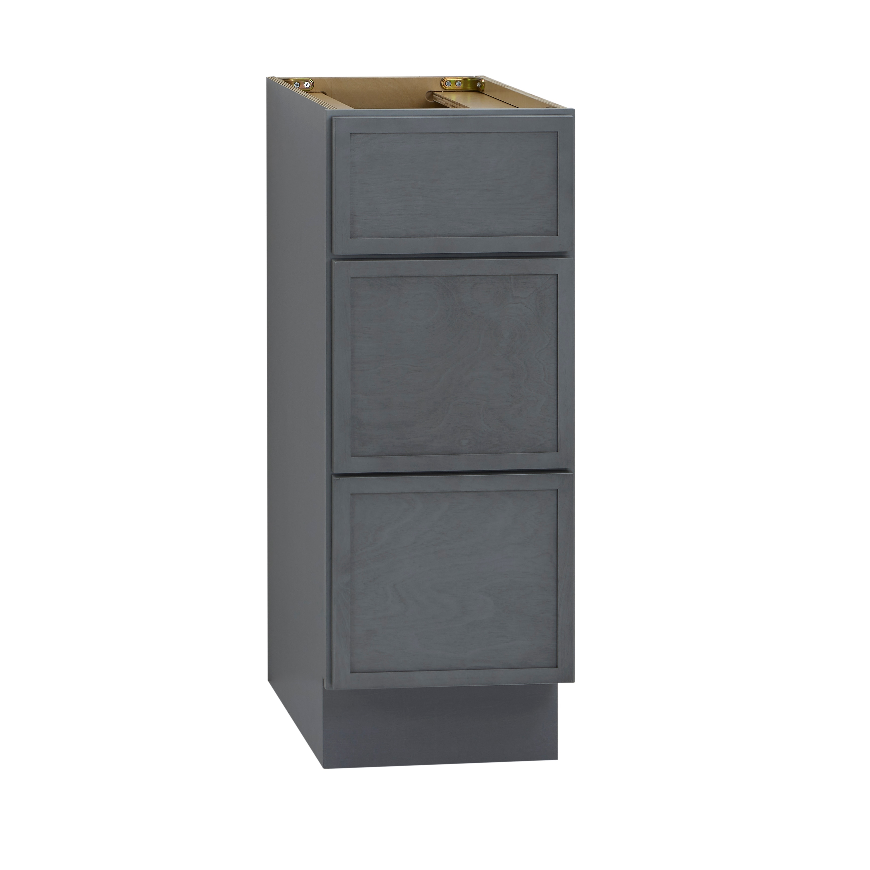 Vanity Art 12 in. W x 21 in. D x 32.5 in. H 3-Drawers Bath Vanity Cabinet Only in Smoky Gray