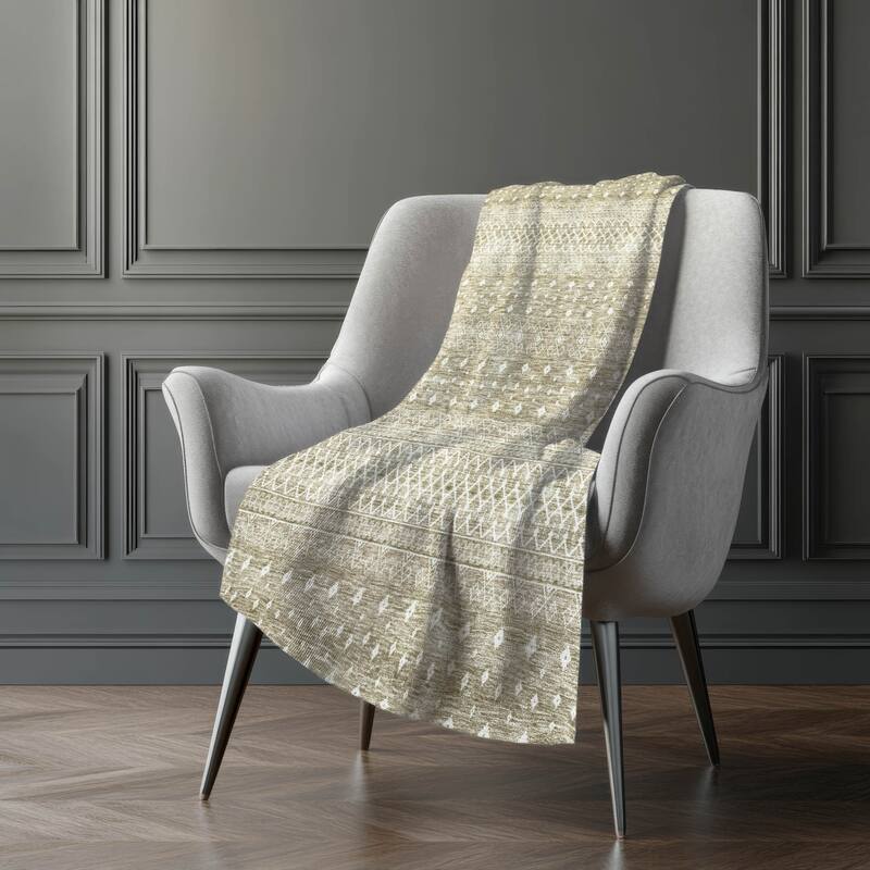 Premium Machine Washable Boho Moroccan Sherpa Throw Blanket