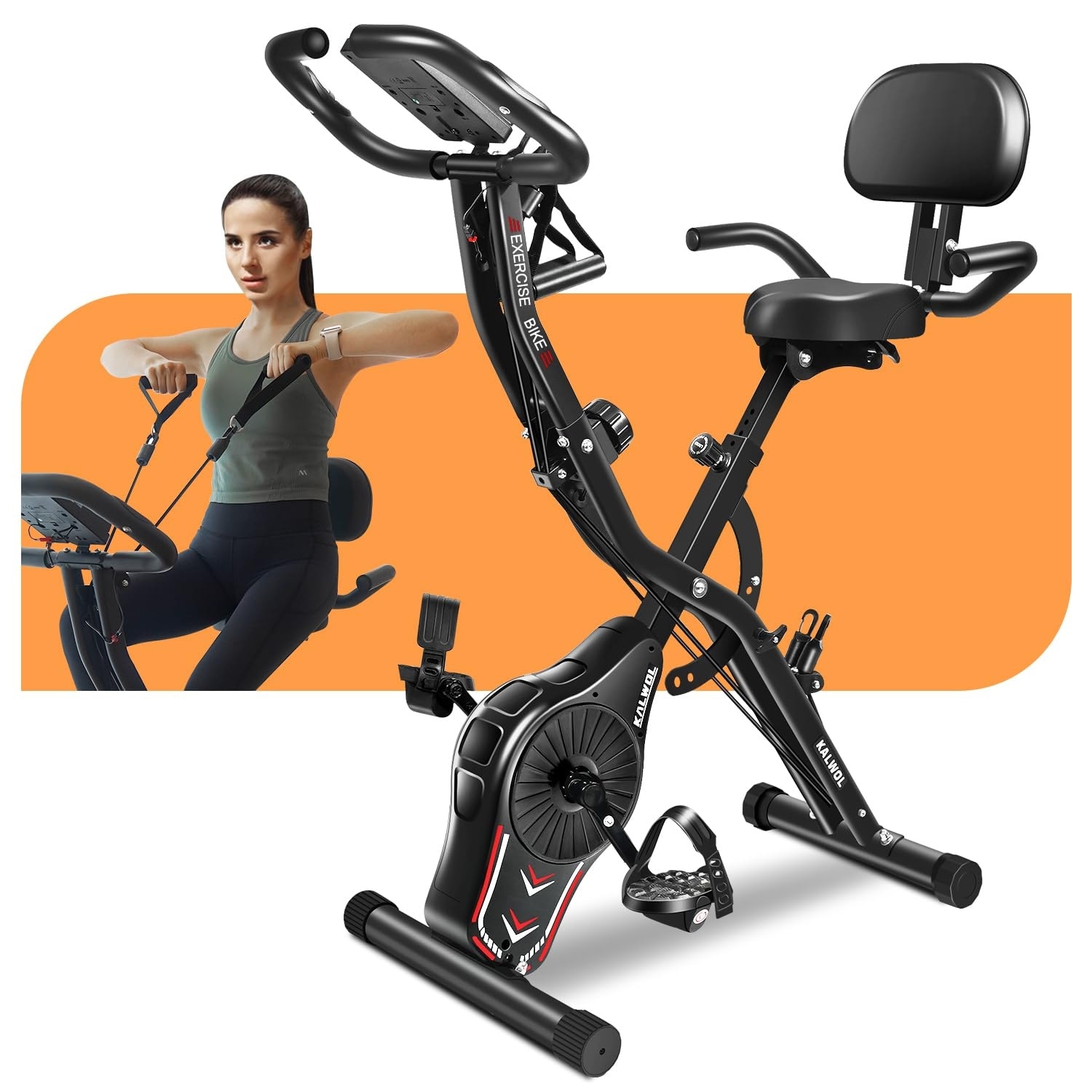 Resistance Bands Stationary Bike With Arm Exerciser Soozier