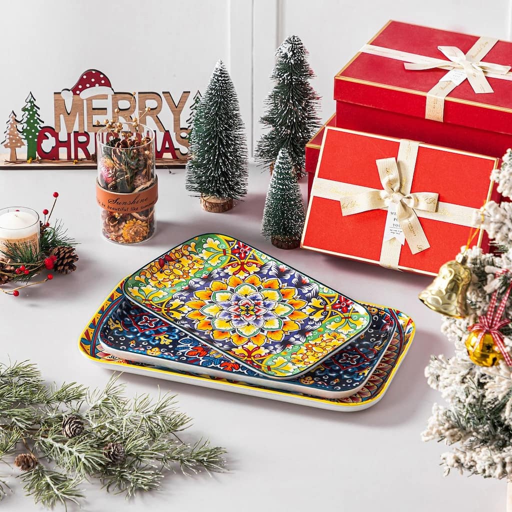 vancasso SIMI 3-Piece Bohemian Porcelain Sushi Serving Set