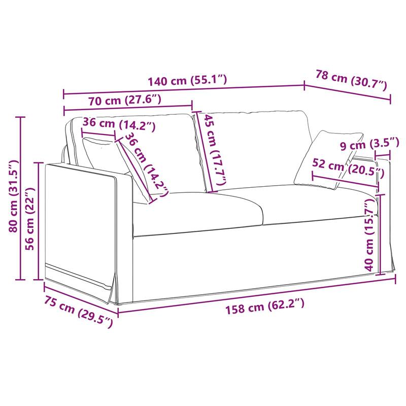 vidaXL Sofa Dark Grey in Velvet