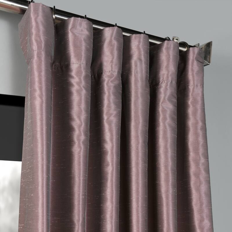 Exclusive Fabrics Blackout Textured Faux Dupioni Silk Curtains (1 Panel) - Luxurious Elegance and Superior Light Control