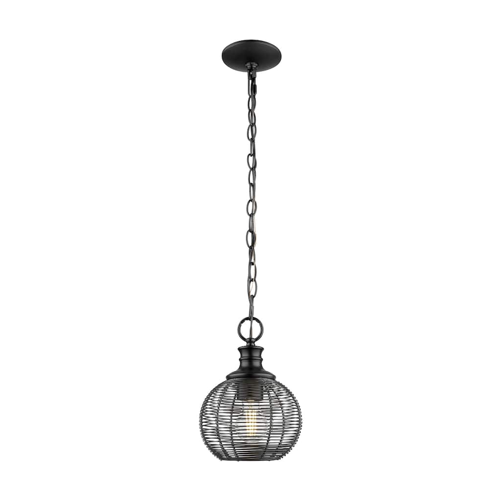 Calypso Mini Pendant in Matte Black with Matte Black Shade