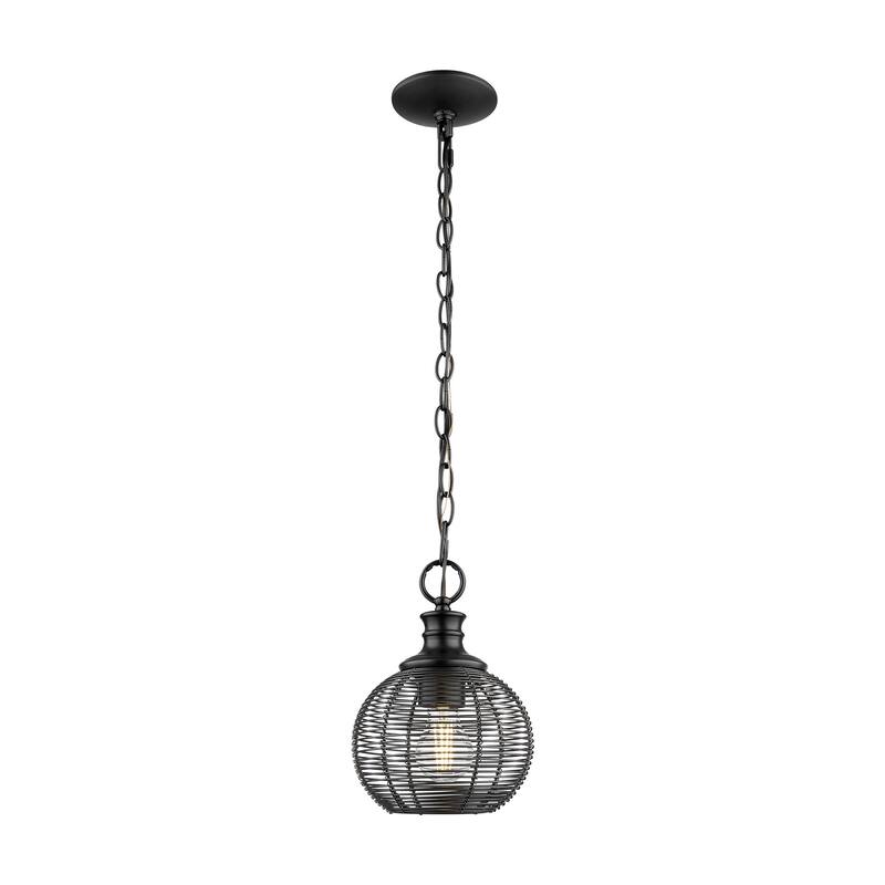 Golden Lighting Calypso 1-light 8in Pendant in Matte Black