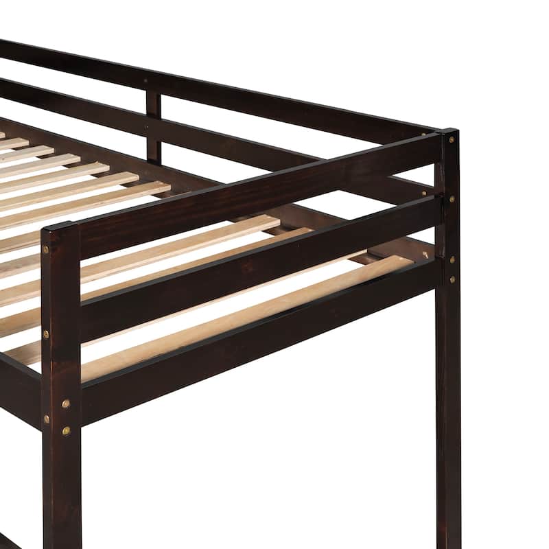 Twin Size Solid Wood Loft Bed with Slide