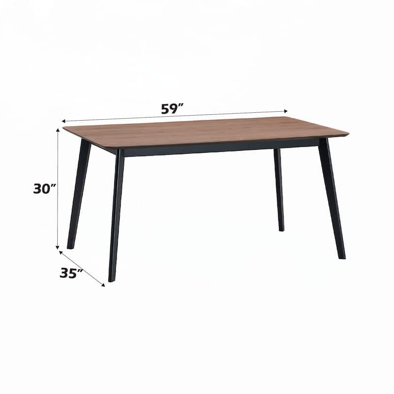 Walnut and Black Finish Dining Table