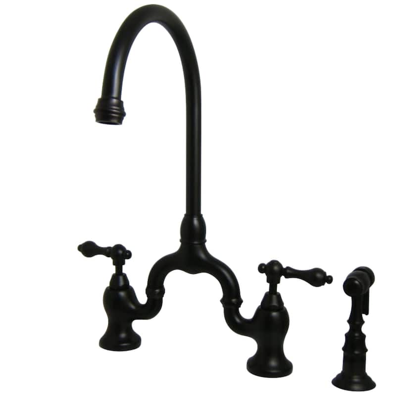 Kingston Brass English Country 1.8 GPM Bridge Kitchen Faucet - - Oil Rubbed Bronze
