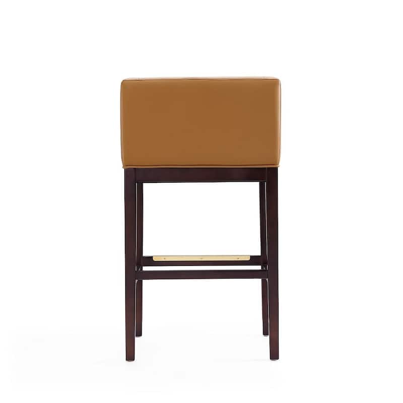 Manhattan Comfort Kingsley 38 in. Dark Walnut Beech Wood Barstool (Set of 3)