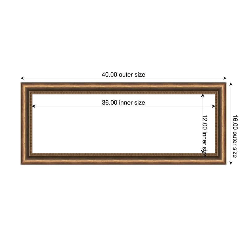 Amanti Art Manhattan Bronze Narrow Framed Dry Erase Magnetic Board - 40 x 16 in